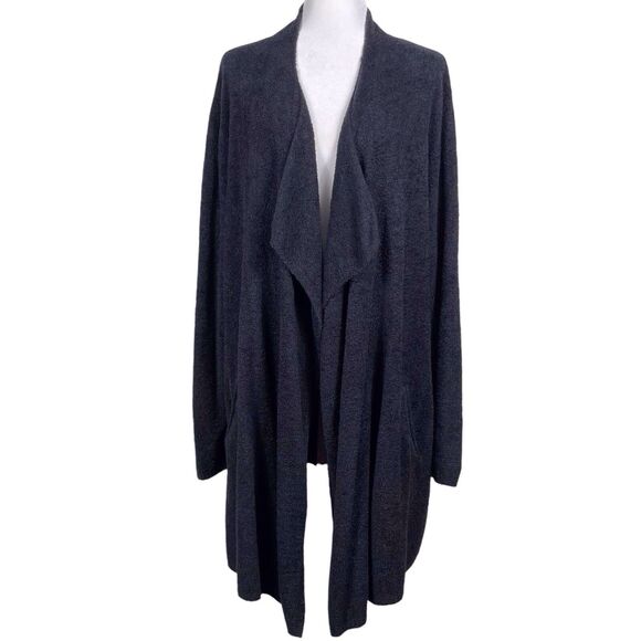 BAREFOOT DREAMS Cozychic Lite Island Wrap Cardigan Plus 1X Black #903 EUC - Picture 6 of 16